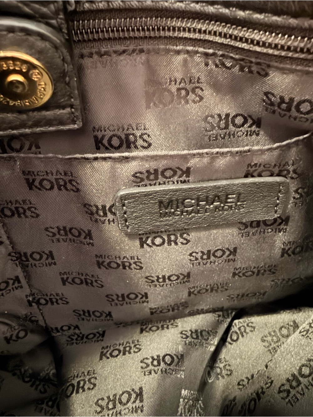 Michael Kors Black Leather Satchel with Gold Hardware - Picture 4 of 7
